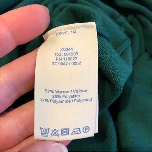 Boden green navy blue striped trim sweater shift dress size 16 - Picture 16 of 16